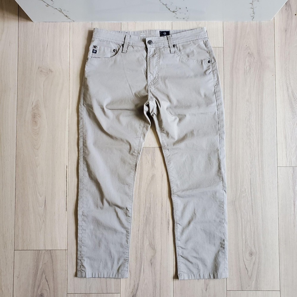 Adriano Goldschmied Jeans Mens 33x34 Beige Tellis Slim Straight Stretch Denim